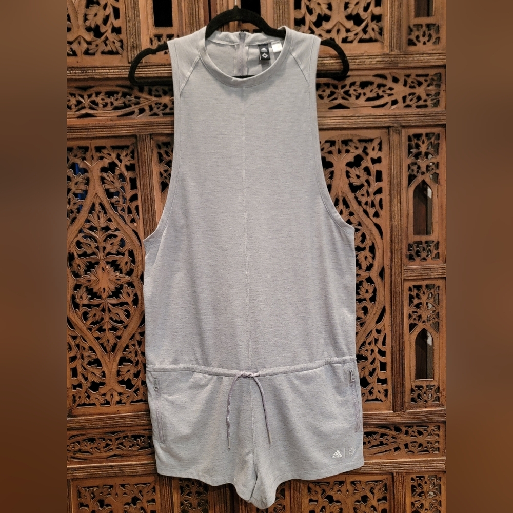 Adidas Wanderlust Onesie Romper In Heather Gray, Size Medium